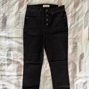 Madewell 10" High-Rise Skinny Jean, Size W 26, Black, NWT